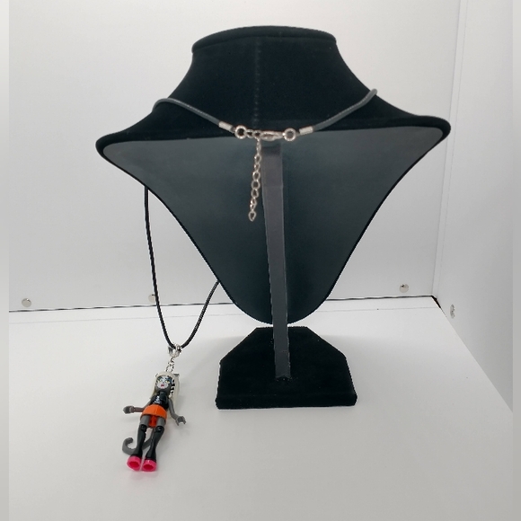 Meowlody Monster High Necklace Long Black Silver OOAK Handmade Mega Blok Werecat - Picture 8 of 11